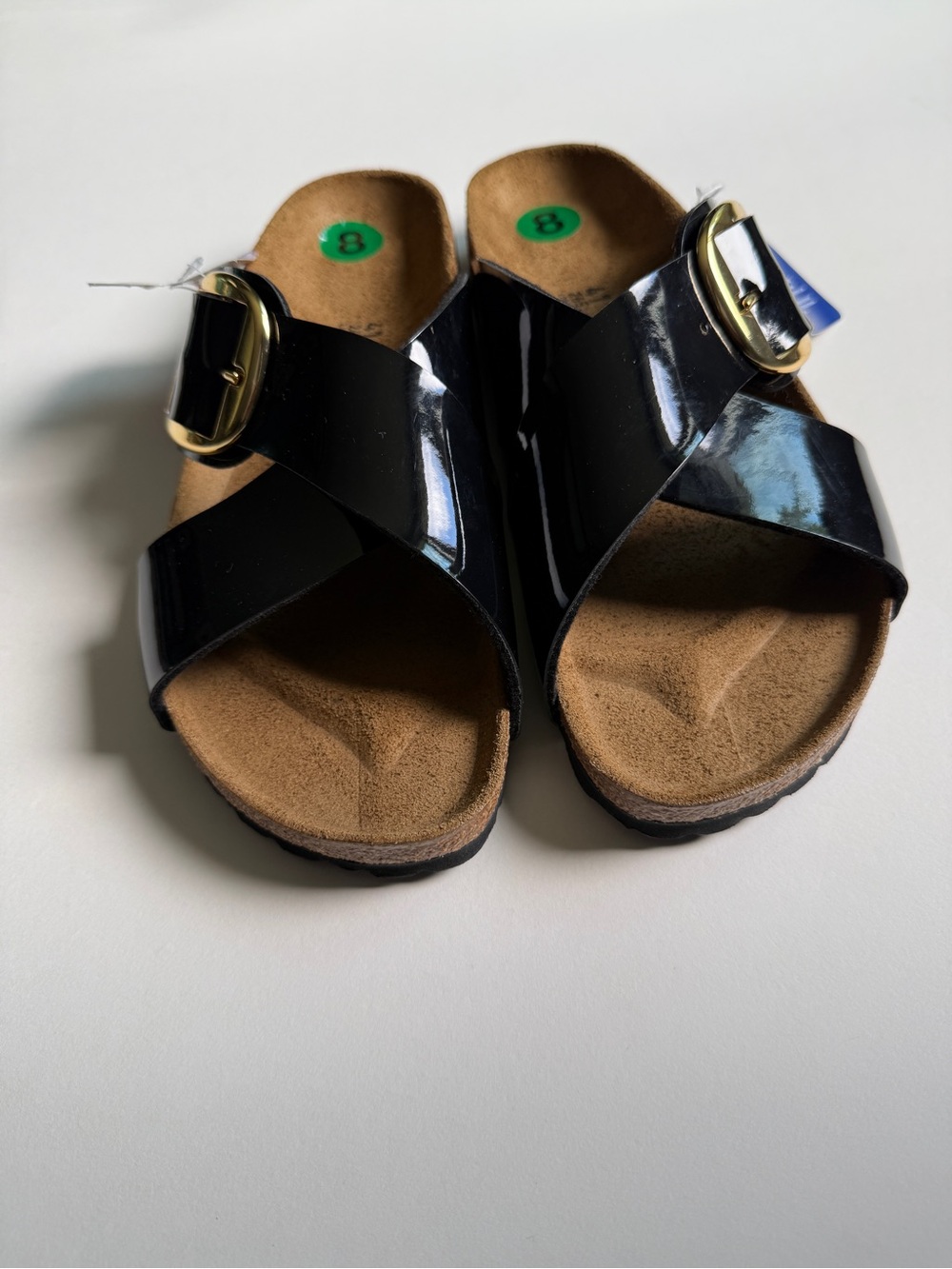 Birkenstock [EU41/W10] Siena Big Buckle Patent Sandals Narrow Fit Black